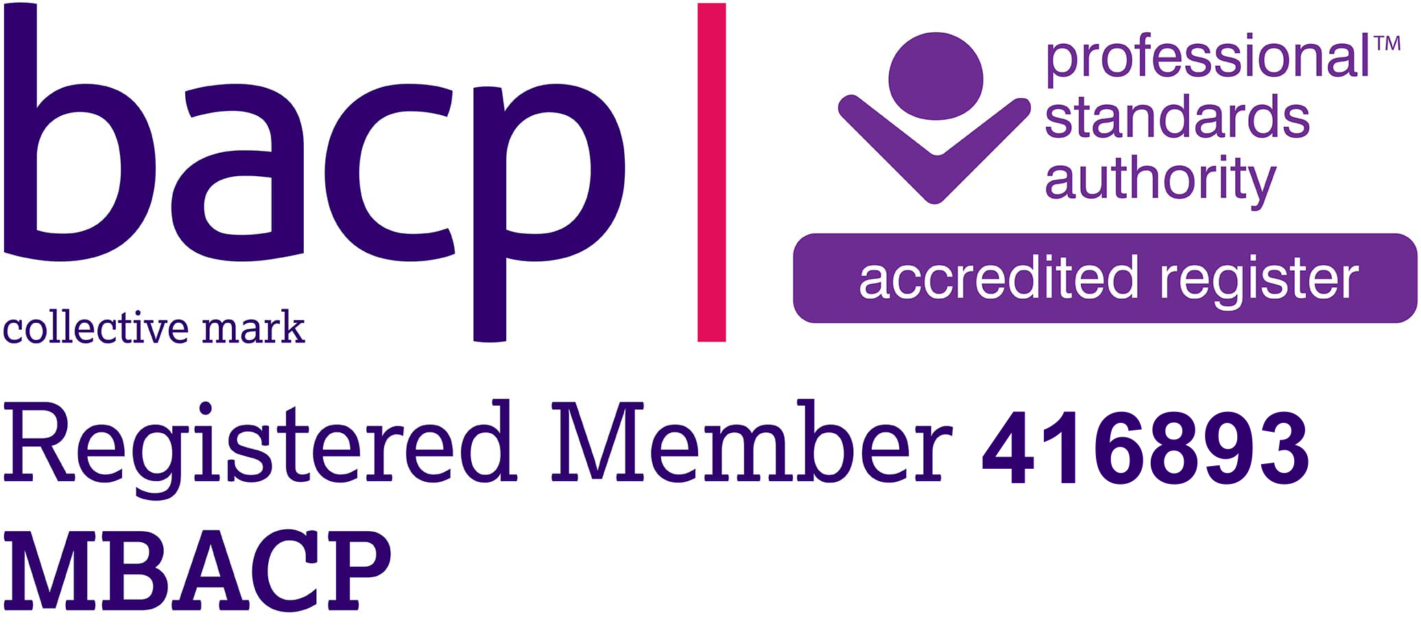 BACP Registered Member 416893 - Professional Standards Authority Accredited Register